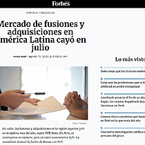 Mercado de fusiones y adquisiciones en Amrica Latina cay en julio